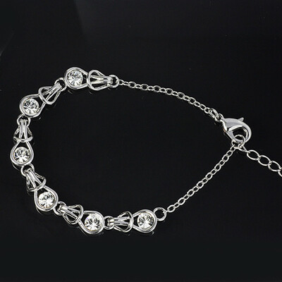 

Yoursfs@ Trendy Crystal Love Heart Shape CZ Cubic Zirconia Rhinestone Bracelet for Girl Women Fashion Jewelry Wholesale Online