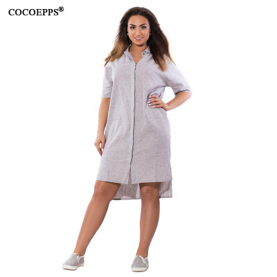 

COCOEPPS 2017 Summer Irregular Solid Dress Big Size Loose Women Dress Casual Large Size Ladies Clothing  6XL Femme Vestidos