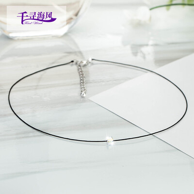 

Chihiro sea breeze Fingdwind necklace choker collar female Korean version of the white shiny clavicle chain short pendant jewelry white shiny necklace