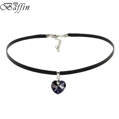 

BAFFIN XILION Heart Pendant Choker Necklace Crystals From SWAROVSKI Rope Chain Necklace For Women 2017 Christmas
