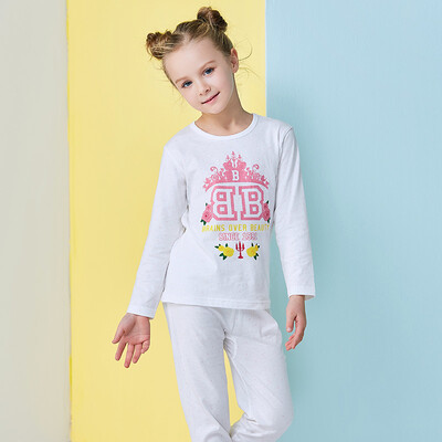 

Disney children's suit cotton underwear suit boys and girls baby autumn home clothing clothing pajamas 28782D0 milky white 110