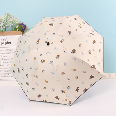 

Ai Lijia IDREAMY винил зонт складной зонтик от солнца зонтик УФ женщина мультфильм медведь бежевый 99417