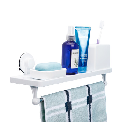 

Jingdong Supermarket Ji Bai strong suction wall single rod shelves bathroom bathroom kitchen towel rack towel rack rack rack stainless steel free perforated shelves