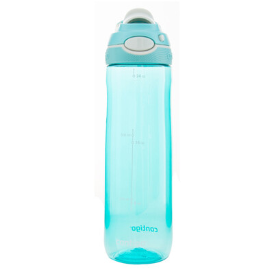 

【Jingdong Supermarket】 contigo summer plastic water bottle Longkou drink lock buckle cup -750ml sky blue HBC-DEM007