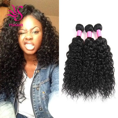 

Brazilian Natural Water Wave Virgin Hair Weave 3 Bundles 100 Unprocessed Human Hair Extensions Natural Color 95-100gpc