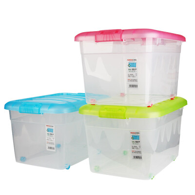 

Baiyouhui BAYOH 50L transparent plastic storage box storage box environmental storage box three packs BYH-1306