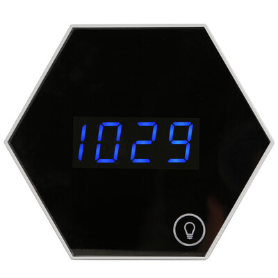 

Flower set digital mirror alarm clock makeup mirror LED night light temperature display Tanabata gift champagne