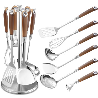 

Ai Shida 304 stainless steel shovel seven sets of cooking pan shovel shovel spoon spoon egg whisker SSQ-07T