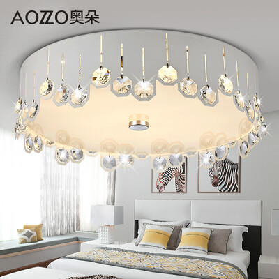

Austrian Duo Home Furnishings AOZZO Bedroom LED Ceiling Lamps Round Crystal Modern Master Bedroom Restaurant Lighting Lighting Diameter 48CM Promise Polishing Color 28W CL20347GF