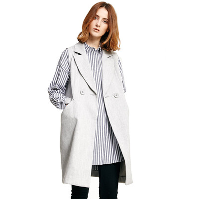 

UR Women &39s Lapel Woolen Warm Loose Sleeveless Jacket Vest YVS2R1AB2000 Light Gray