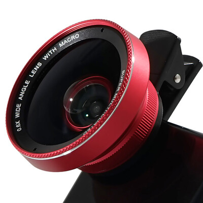 

Adventure LIEQI LQ-025 mobile phone lens anti-distortion wide-angle macro set Apple Huawei external camera self-timer camera lens Apple red