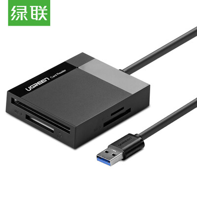 

Зеленый (UGREEN) Hi-Speed ​​USB3.0 Многофункциональный кард-ридер Поддержка чтения карт памяти SD / TF / CF / MS Устройство чтения карт Four-in-one Считывание нескольких карт 1 метр 30335