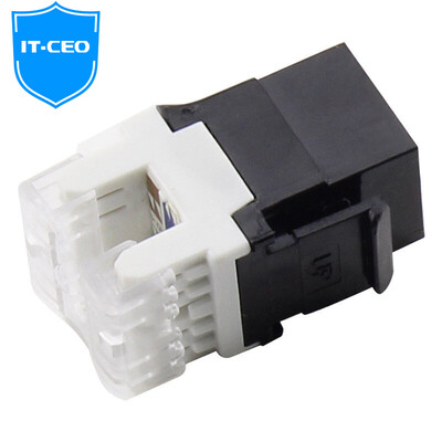 

IT-CEO Y2WL6A 5-смонтированный RJ-45 супер шесть высокотехнологичных инженерных позолоченных версия сетевого информационного модуля супер шесть неэкранированных модуль модуль модуль с пылезащитный чехол черный