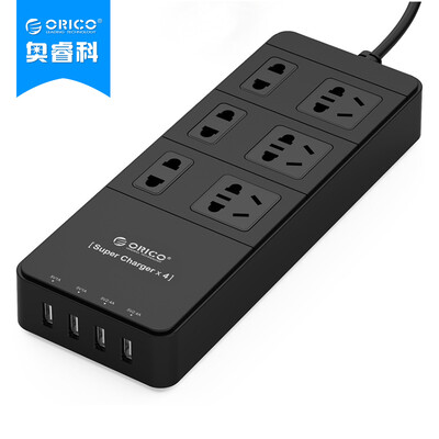 

ORICO TPC-6A4U GB 6-bit socket plug-in plug-in board terminal board Smart 4-port USB phone flat panel plug 15 m black