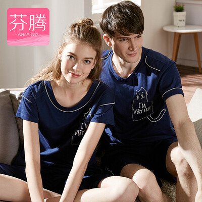 

[Супермаркет] Jingdong Fen Тенг Фентенг нижнее белье пижамы женские летние 2017 новый сплошной цвет мультфильм пара дома пакет услуг женщина L9724416 Борланд L