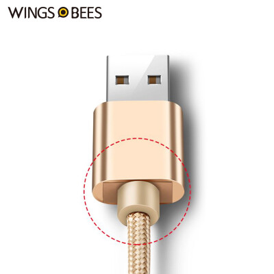 

2 pieces Bee-winged apple 6 6S 7 data line braided wire 15 m Tuhao gold 1 m rose gold lover phone charger line power cord support iphone7P SE