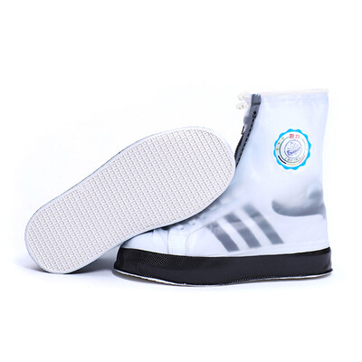

Warrior rain boots waterproof non-slip shoes cover men&women thick rain boots HXL228 black L