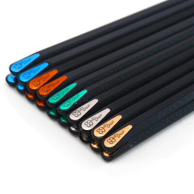 

Jingdong Supermarket pick up the alloy chopsticks stainless steel mold no chopsticks 10 double-use home hotel Japanese pointed chopsticks oblique head colorful section 22cm SK-6156