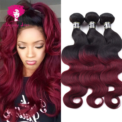 

Amazing Star Hair 7A Mink Brazilian Hair 3 Bundles Ombre Hair Body Wave Virgin Hair Human Hair Extensions Soft and Bouncy T1B/99j