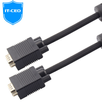 

IT-CEO V08V2 HD VGA cable computer TV cable 3 +6 copper monitor line projector video signal line double magnetic ring needle / needle 2.5 meters black