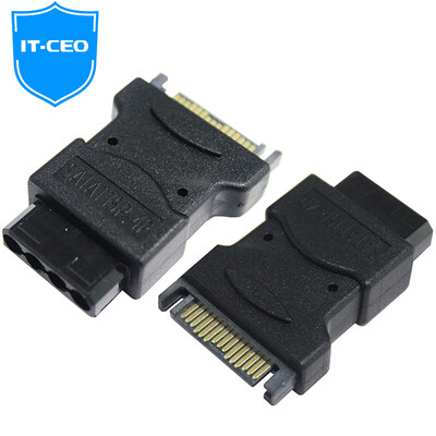 

IT-CEO Y2SI-KD 4-контактный для последовательного преобразователя SATA15Pin IDE 4-контактное отверстие для SATA-жесткого диска оптический привод адаптер сетевого питания черный