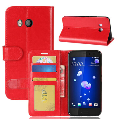 

GANGXUN HTC U11 Корпус PU Кожаный флип-лоток для карт памяти HTC U11