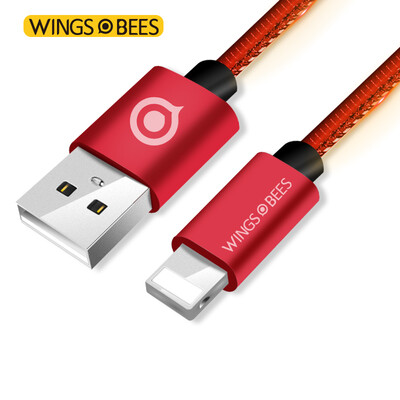 

Bee wing apple color line 6 / 6S / 7 data cable 1 m red yellow phone charger line power cord support iphone5 / 5s / 7P / SE / ipad air mini
