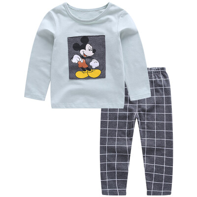 

Disney baby children's underwear long-sleeved suit boys home clothes autumn clothes pants elastic cotton shirt pants DA732AA04V0180 gray green 80