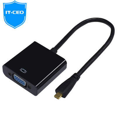 

IT-CEO V08MHV Micro HDMI to VGA Cable Tablet PC Mini HD Interface Converter Projector Black