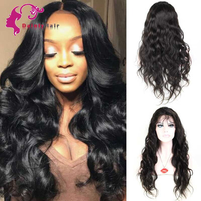 

8A Full Lace Human Hair Wigs 130% Density Peruvian Virgin Wigs with Baby Hair For African Americans Natural Color