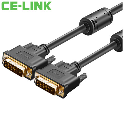 

CE-LINK DVI 24 1 digital high-definition signal cable 15 m gold-plated dual-channel DVI male public video cable computer monitor cable black A1871