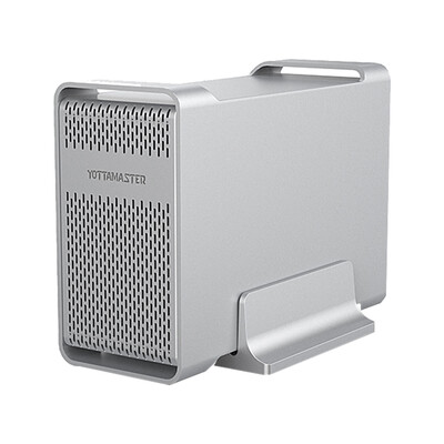 

YottaMaster D35-RAID II Aluminum Dual 35-inch HDD Enclosure Type-C Array Cabinet SATA30 Desktop Hard Drive RAID Cabinet Support 10TB Hard Disk Silver