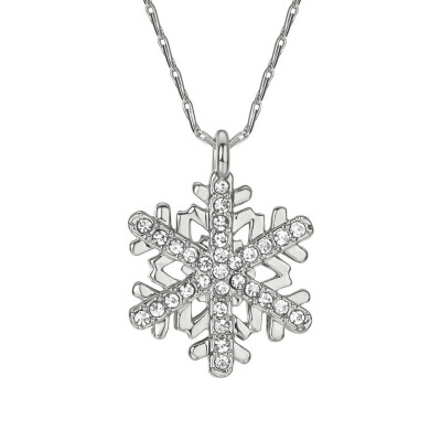 

Yoursfs@18K Rose/White Gold Plated Snowflake Necklace For Girls Crystal Snowflake Pendant Necklace for Women Sparkle Party Jewelry