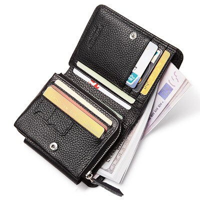 

BOSTANTON BOSTANTEN men&39s wallet long paragraph zipper purse male first layer of leather multi-functional handbag business wallet Korean version of the votes folder B3171081 black