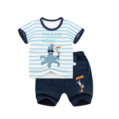 

Yue Tong Lai children's suit summer boy short-sleeved T-shirt harem pants summer suit Y1942 octopus 160