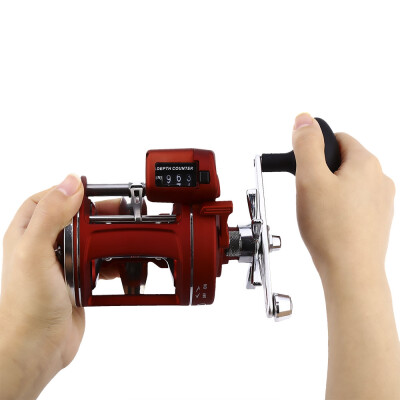 

11 Bearings Drum Reel Left hand Fishing Reel with Electric Depth Counter Multiplier Body Cast Drum Wheel