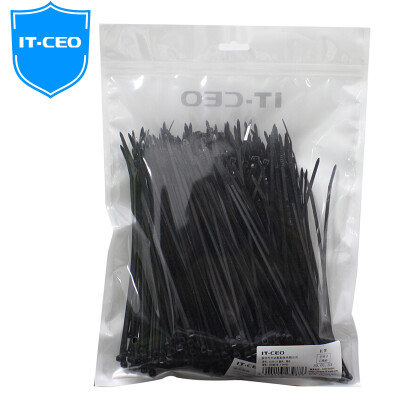 

IT-CEO X2ZD-23 Self-locking nylon cable ties Wire ties with strapping lines Wireline organizer Wire clasp Wire finish with about 200x3.2mm Approx. 500 black