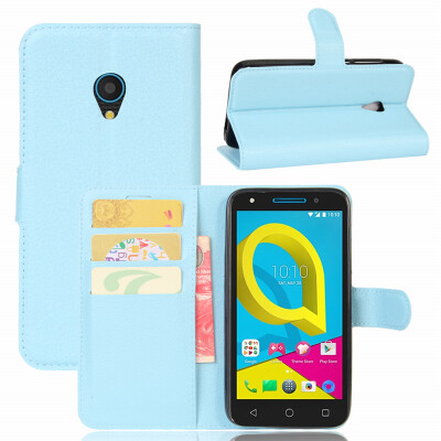 

GANGXUN Alcatel U5 Case High Quality PU Leather Flip Cover Kickstand Anti-shock Wallet Case for Alcatel U5