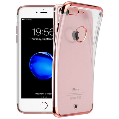 

BIAZE Apple 7 Plus 8 Plus Phone Case iPhone7 Plus 8 Plus Protector Plating TPU All-inclusive Transparent Crystal JK116-Rose Gold