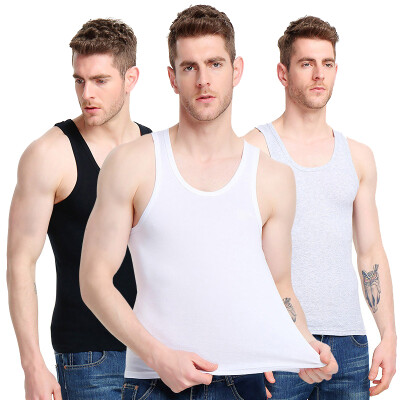 

Jingdong supermarket] Antarctic men's vest pure color cotton vest male 3-loaded men's vest sweat NSJA0660 black and white gray