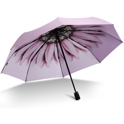 

JUST MODE sun umbrella sunscreen color three fold small black umbrella UV umbrella rain umbrellas female color three fold - blue and purple