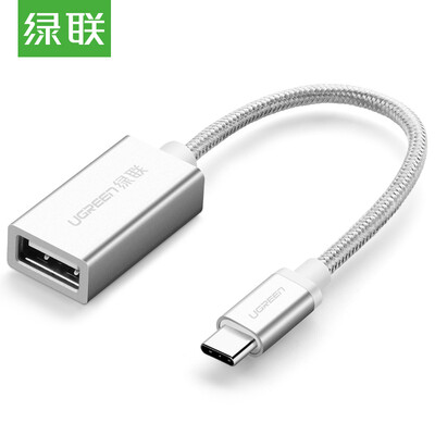 

Зеленый сшивание OTG кабель Type-C адаптер USB2.0 Android мобильных компьютеров Apple MacBook конвертер поддерживает музыку, как просо Huawei славы тканого серебра 40325