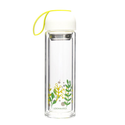 

Lock & lock colorful cups portable cups double glass cups insulated cups men&women 350mlLLG654WHT white