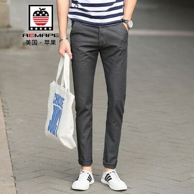 

AEMAPE Casual Pants Men's Micro-elastic Casual Pants Straight Anti-Wrinkle-free Slim Long Pants 505 Gray 32