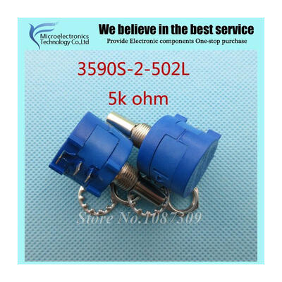 

10pcs/Lot 3590S-2-502L 3590S 5K ohm Precision Multiturn Potentiometer 10 Ring Adjustable Resistor
