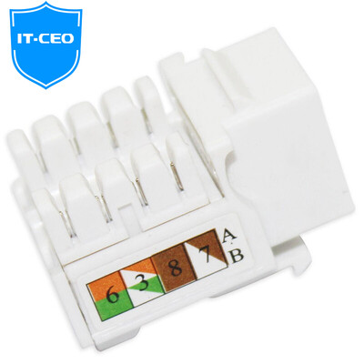 

IT-CEO V7RJ45-5 RJ-45 ultra-five projects gold-plated version of the network information module super five modules network module with dust cover white