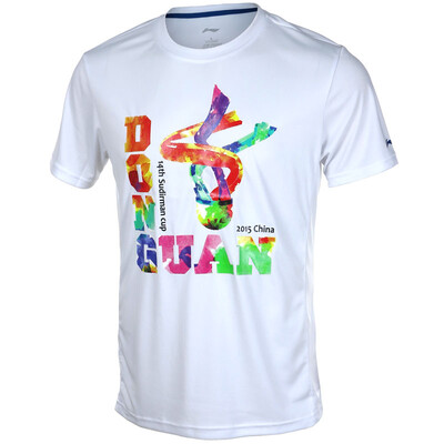 

Li Ning LI-NING Mens short-sleeved badminton sports shirt quick-drying fabric half-sleeved round neck T-shirt T-shirt AHSK539-1 male white XXL