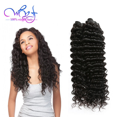 

WYF Hair 7A Deep Wave Indian Virgin Hair Weaves 5Pcs Unprocessed Indian Deep Wave Hair Bundles Indian Human Hair Free Shipping