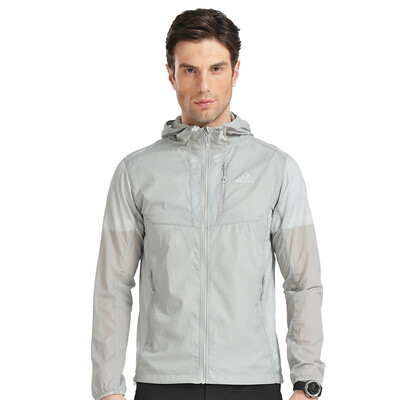 

Pearson and (PELLIOT) outdoor sunscreen clothing light skin windbreaker men and women quick drying clothes 1221 male pure light gray L