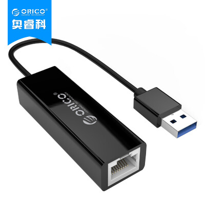 

ORICO UTJ-U3 USB Hub Gigabit Ethernet Cable USB to RJ45 Cable Interface External Network Interface Converter Support Laptop Tablet PC Black